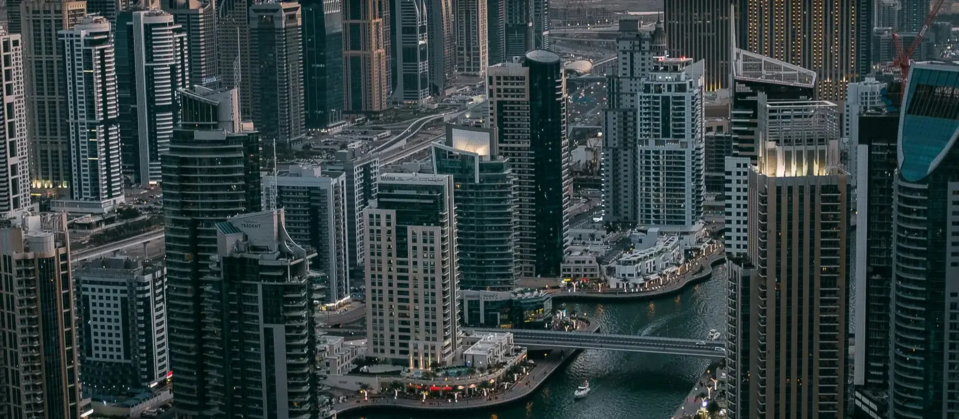 Dubai Marina at dusk
