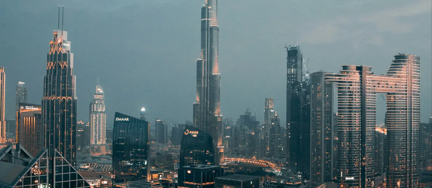 Downtown Dubai at dusk