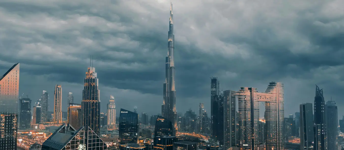 Storm clouds over Downtown Dubai